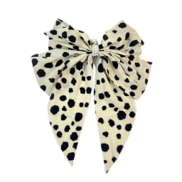 Vintage Thousand Bird Grid Large Bow Hairpin with Satin and Pearl Hairpin