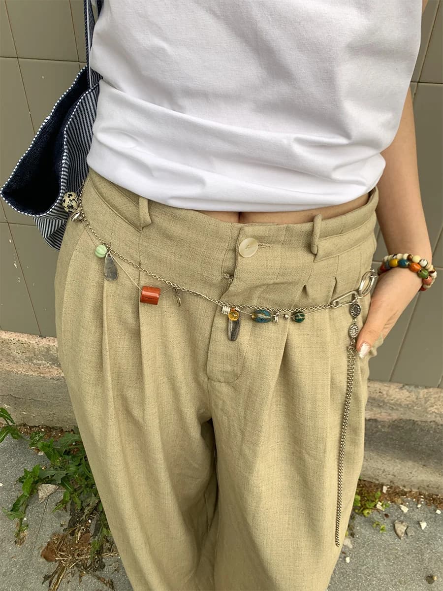 Natural gemstone vintage feel original niche design multi-functional waist chain