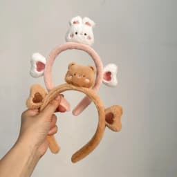 Cartoon and Funny Cute Green Frog Headband Animal Plush Hair Accessories for Women's Face Wash Bath Makeup Use Hair Accessories