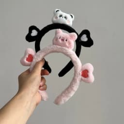 Cartoon and Funny Cute Green Frog Headband Animal Plush Hair Accessories for Women's Face Wash Bath Makeup Use Hair Accessories