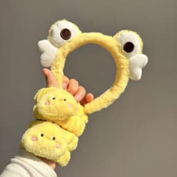 Cartoon and Funny Cute Green Frog Headband Animal Plush Hair Accessories for Women's Face Wash Bath Makeup Use Hair Accessories
