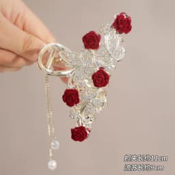 1 Pcs Fashion Exquisite Crystal Butterfly Rose Flower Artificial Pearl Tassel Hair Claws For Women Girls Party Hair Accessories