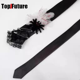”Scarlet Spider“ Halloween Women Men Steampunk Pre-Tied Tie Punk Y2K Girl Couple Gothic Lazy Versatile JK Tie Adjustable Dark