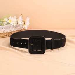 Fashion Women's Suede Belt Wide High Waist Belt Vintage Chunky Buckle Leather Belts Decoration for Dress Coats