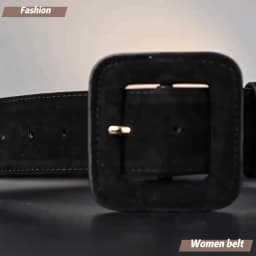 Fashion Women's Suede Belt Wide High Waist Belt Vintage Chunky Buckle Leather Belts Decoration for Dress Coats