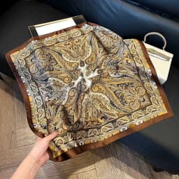 Print 70cm Floral Satin Headkerchief Women Luxury Design Neck Tie Scarf Female Hair Hand Wrist Foulard Shawl Hijab Bandana New