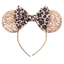 Cute Women Mouse Ears Leopard Print Headbands for Girls Baby Women Sequins 5"Bows Hair Accessories Adults Hairbands Kids Gift