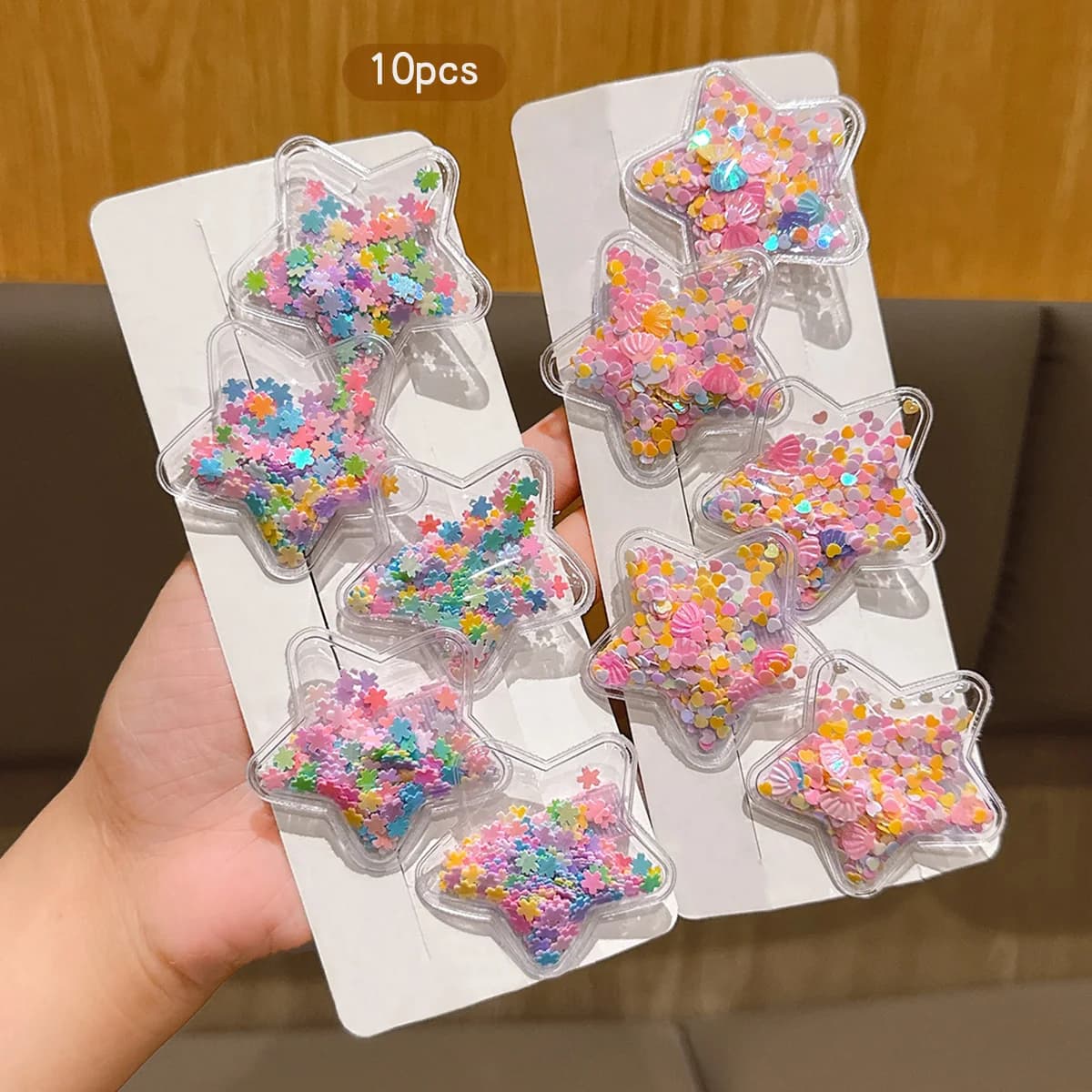 10 colorful star hair clips suitable for daily hair accessories