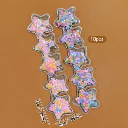 10 colorful star hair clips suitable for daily hair accessories