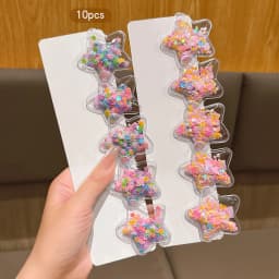10 colorful star hair clips suitable for daily hair accessories