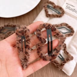 Korean Leopard Print BB Hair Clips with Hollow-out Design Fluffy Hairpins for Girls Cute Baby Hair Accessories
