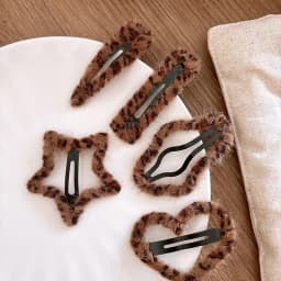 Korean Leopard Print BB Hair Clips with Hollow-out Design Fluffy Hairpins for Girls Cute Baby Hair Accessories