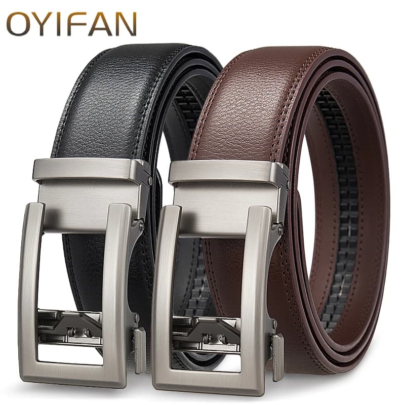 Fashion Designer Automatic Buckle Belt For Men Business & casuals Belt Men's Genuine Leather Belt Adjustable ratchet belt Men