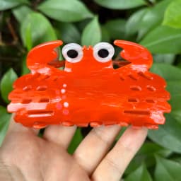 Fashion Crab Printed Pattern Acrylic Shark Hair Clip Claw For Women New Chic Ponytail Hairpin Hair Accessorie Headress Tool