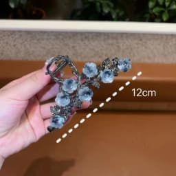 Luxury Black Metal Flower Hair Claw Clips Ponytail Grab Hair Clips For Woman Hairpins Girl Hair Accessories Headdress