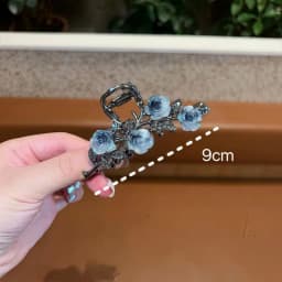 Luxury Black Metal Flower Hair Claw Clips Ponytail Grab Hair Clips For Woman Hairpins Girl Hair Accessories Headdress