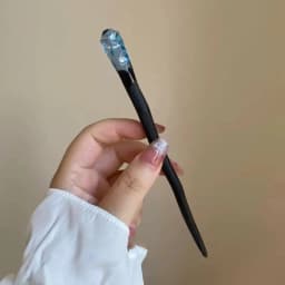 1PC Design Sense Colorblocking Hairpin Women's Premium Sense Ancient Style Hairpin High-end Daily Commuter Wooden Hairpin