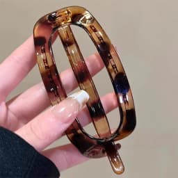 12CM Fashion Oval Hair Claw Clip for Women New Design Leopard Curved Flat Styling Barrettes Acrylic Lying Down Hair Accessories