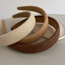 Raffia Grass Headband Wide Cross Braided Hairband Plain Color Vacation Headbands Simple Daily Women Hair Accessories