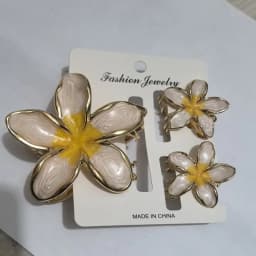 1/3Pcs Elegant Alloy Hawaiian Flower Clips Oil Dropping Hair Accessories Gradient Flower Hair Clip Shark Clip Hairstyles