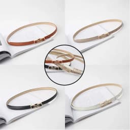 Fashion Leather Thin Belt Adjustable Waist Strap Solid Color Skinny Waist Belt Ladies Trouser Decoration Waistband INS Versatile