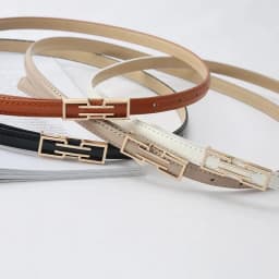 Fashion Leather Thin Belt Adjustable Waist Strap Solid Color Skinny Waist Belt Ladies Trouser Decoration Waistband INS Versatile