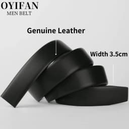 Automatic Belt Replacement Strap Genuine Leather Belt For 3.7cm-4cm Automatic Buckle Adjustable Ratchet Belt