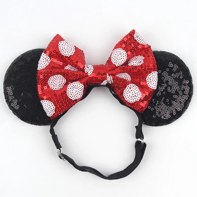 2026 Disney 3.3"Minnie Mickey Ear Elastic Headbands For Newborn Fashion Glitter Adjusted Hairband Baby DIY Hair Accessories