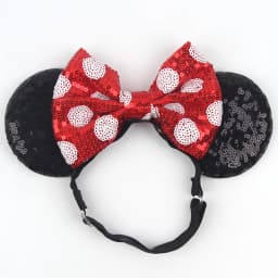 2026 Disney 3.3"Minnie Mickey Ear Elastic Headbands For Newborn Fashion Glitter Adjusted Hairband Baby DIY Hair Accessories