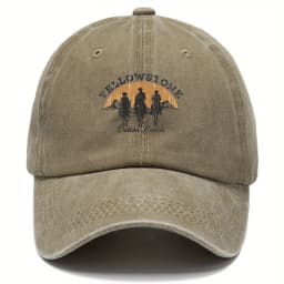 Yellowstone Dutton Farm vintage vintage vintage baseball cap, lightweight dad hat, Western cowboy silhouette and sunset pattern