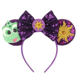 Cute Rapunzel Hair Bands for Women Chameleon Sun Flower Ears Headbands Kids Sequins Bow Hairband Girl Tangled Hair Accessories