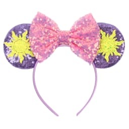 Cute Rapunzel Hair Bands for Women Chameleon Sun Flower Ears Headbands Kids Sequins Bow Hairband Girl Tangled Hair Accessories