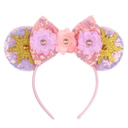 Cute Rapunzel Hair Bands for Women Chameleon Sun Flower Ears Headbands Kids Sequins Bow Hairband Girl Tangled Hair Accessories