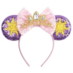 Cute Rapunzel Hair Bands for Women Chameleon Sun Flower Ears Headbands Kids Sequins Bow Hairband Girl Tangled Hair Accessories