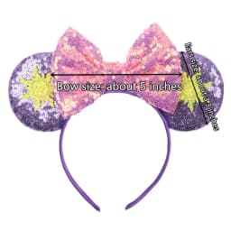 Cute Rapunzel Hair Bands for Women Chameleon Sun Flower Ears Headbands Kids Sequins Bow Hairband Girl Tangled Hair Accessories