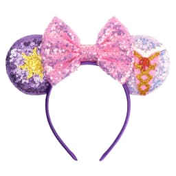 Cute Rapunzel Hair Bands for Women Chameleon Sun Flower Ears Headbands Kids Sequins Bow Hairband Girl Tangled Hair Accessories