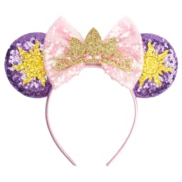 Cute Rapunzel Hair Bands for Women Chameleon Sun Flower Ears Headbands Kids Sequins Bow Hairband Girl Tangled Hair Accessories