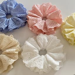 Solid Four-layer Lace 6.3in Large Scrunchie For Women Girls Sweet Hair Ornament Hair Tie Hair Band Elegant Hair Accessories