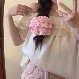 Solid Four-layer Lace 6.3in Large Scrunchie For Women Girls Sweet Hair Ornament Hair Tie Hair Band Elegant Hair Accessories