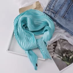 26 Colors Women Square Scarf Skinny Ribbon Head Neck Small Pleated Hair Tie Band Kerchief Satin Foulard Scarves Headscarf