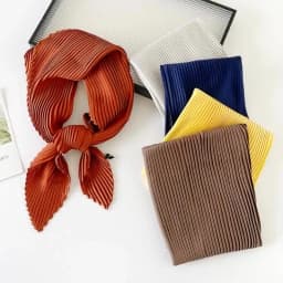 26 Colors Women Square Scarf Skinny Ribbon Head Neck Small Pleated Hair Tie Band Kerchief Satin Foulard Scarves Headscarf