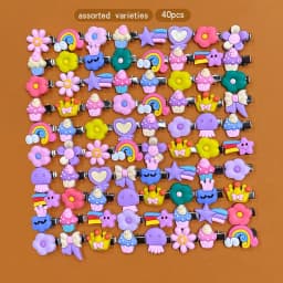 40 random styles of small silver clips, small hair clips, cartoon cute mini clips
