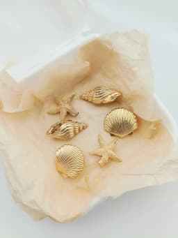 6pcs Fashion Golden Ocean themed Hair Clips with Shell Conch Starfish Shapes for Women Girls Daily and Travel Hair Accessories