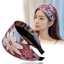 Fashion Embroidery Wide Headband Flower Wide Brim Hairband Toothed Simple Lace Headband Daily