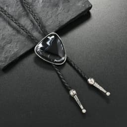 Fashion Leather Bolo Tie for Men Western Cowboy Style Triangle Necktie Collar Sweater Chain Fashion Jewelry Accessories Gifts