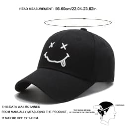 Unisex Smiling Face Embroidery Baseball Caps Spring Autumn Outdoor Adjustable Casual Hats Sunscreen Hat Sports Cap