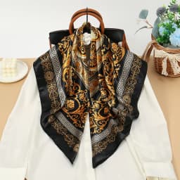 2025 Silk Shawl Square Scarf For Women Print Headband Foulard Satin Hijab Hair Bands Neckerchief Female Head Wraps Bandana