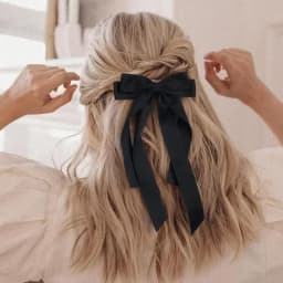 Fashion Fabric Ribbon Hair Bow Hairpin for Women Girls Hair clips Black White Bow Top Clip Female Hair Accessories