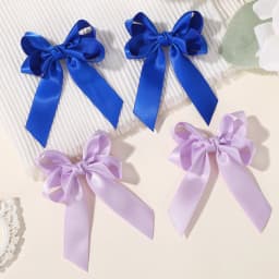 2pcs/set Large Satin Ribbon Bows Hair Clip for Women Girls Sweet Ponytail Holder Bowknot Hairpin Barrettes Hair Accessories Gift