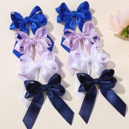 2pcs/set Large Satin Ribbon Bows Hair Clip for Women Girls Sweet Ponytail Holder Bowknot Hairpin Barrettes Hair Accessories Gift
